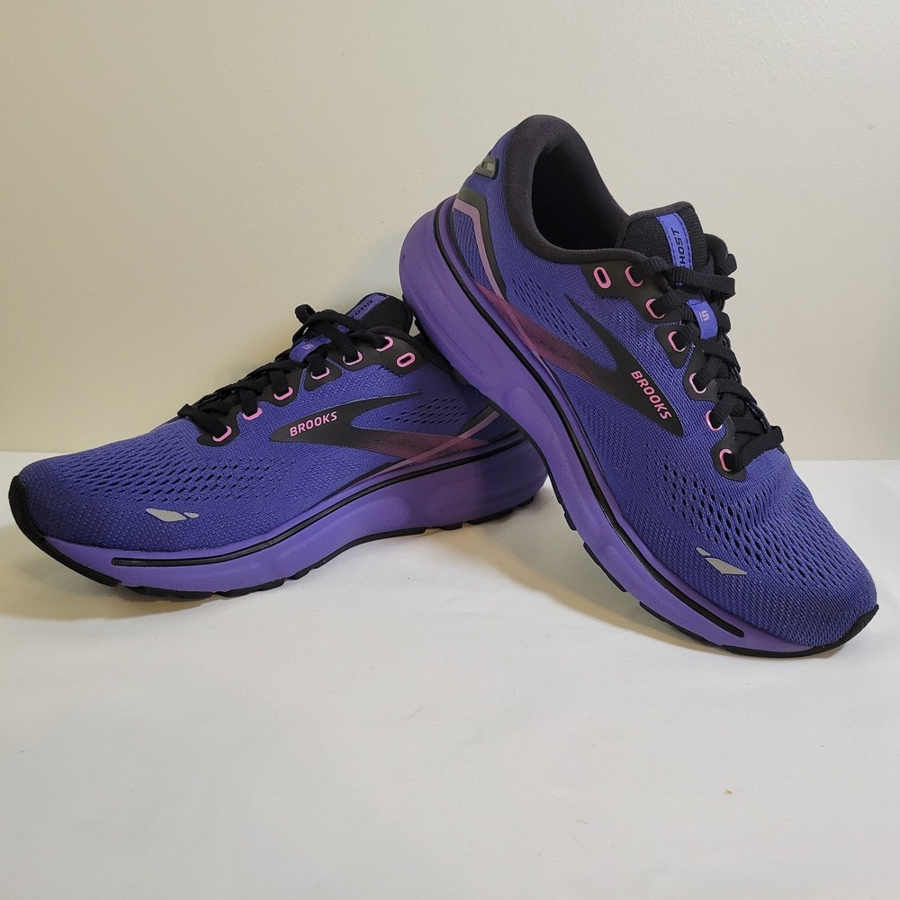 Brooks Ghost 15 Womens Running Shoes Size 8.5 Purple Black Pink 1203801B544 - Picture 3 of 7